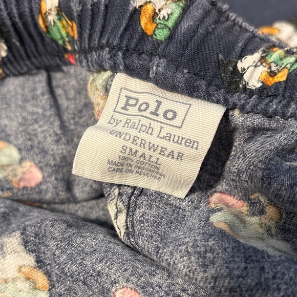 Vintage Polo Ralph Lauren Polo Bear Navy Pajama Pants 1990s Collectible - Picture 7 of 7
